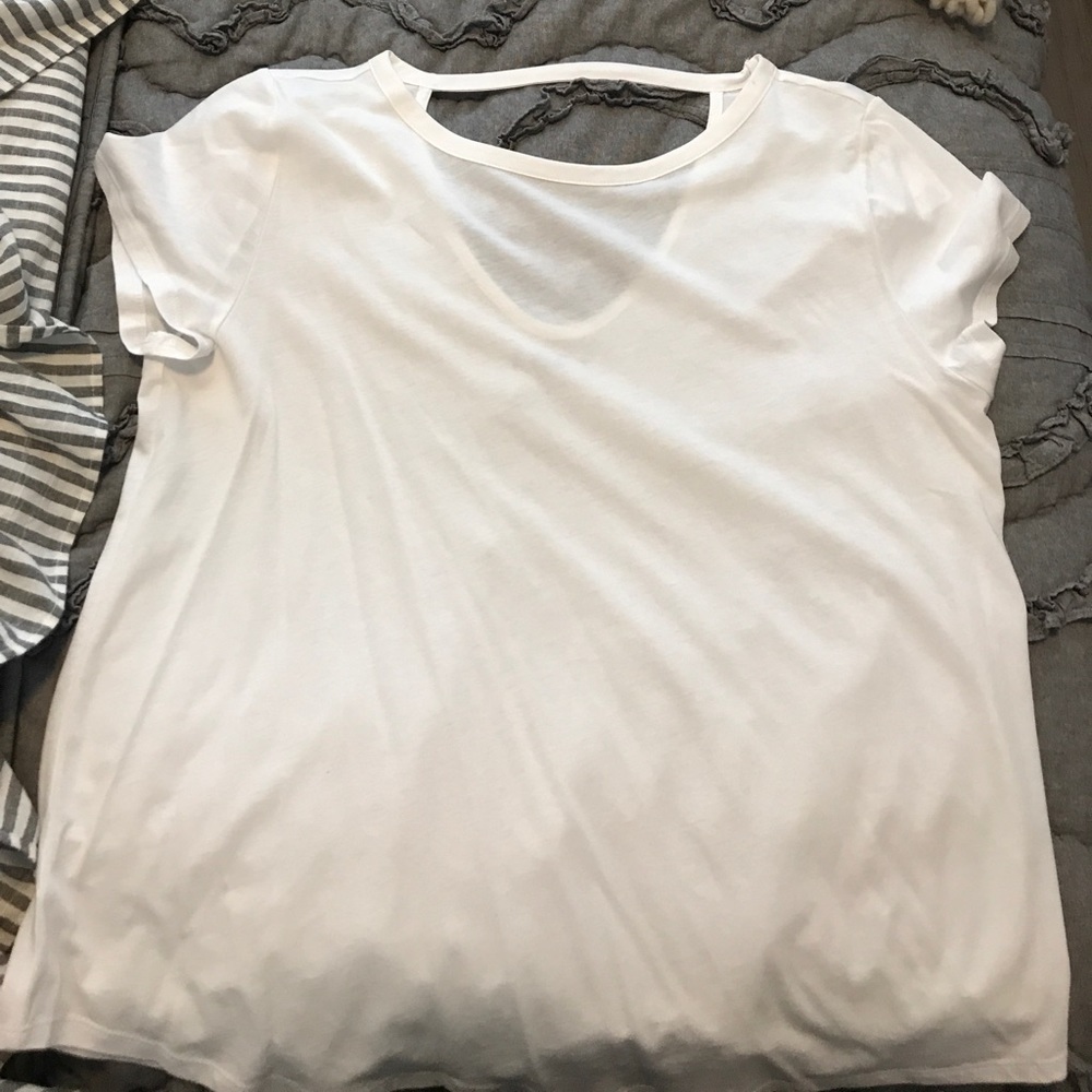 Brand new loft white t shirt with fun back!